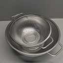Gulex Stainless Steel Colander and Strainer Set(5-Quart and 3-Quart)， Strainer for Kitchen Food, Dishwasher Safe
