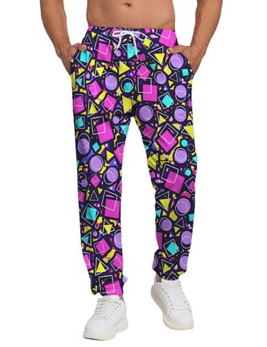 PIANHAUE Mens Sweatpants with Pockets Retro 80s 90s Joggers for Men Casual Lounge Sport Track Pants with Drawstring L