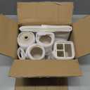 XLHOMO Resin White Bathroom Accessories Set 5 Pcs, Lotion Soap Dispenser, Toothbrush Holder, Bathroom Tumbler, Qtip Holder and Vanity Tray, Bathroom Countertop Organizer Set for Modern Home Apartment