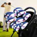 Golf Club Iron Head Covers Set, 10PCS Neoprene USA Flag Design Protective Covers for Irons