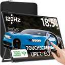 UPERFECT Portable Monitor 18.5-inch 120HZ Touchscreen 100% sRGB w/VESA & Stand 180° Adjustable Ultra-Slim & Lightweight Frameless FHD FreeSync IPS HDR Gaming Display, Travel Second Monitor for Laptop