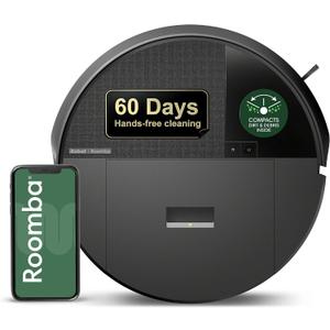iRobot Roomba 205 DustCompactor Vac Robot Vacuum - Compacts Dirt Inside, No Emptying for 60 Days, Space Saving, No Dock Needed, Bagless, Intense Power-Lifting Suction, LiDAR Navigation, Multi-Surface