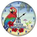 It 5 Oclock Somewhere Wall Clock Parrot Martini Retired Wood Clock 10 inch Wall Clock Battery Operated Silent Non Farmhouse Wall Decor Home Decor for Bathroom Kitchen Living Room Bedroom