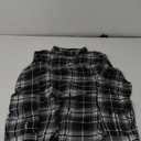 Amazon Essentials Women's Regular-Fit Long-Sleeve Lightweight Plaid Flannel Shirt (X-Large, Black White Large Plaid)