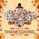 Elegant Little Tail Flower Dog Collar for Small Dogs (Small (Pack of 1), Pumpkin with Turkey)