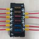 6 Way Fuse Block Automotive Boat Marine Car Camper Trailer RV Motorhome Solar Power Fuse Box 12V - 32V Red LED Indicator