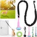 Hiboom 6 Pcs Interactive Dog Tug of War Toy Set Hanging from Tree and 4 Chew Ropes Teething Rope for Teeth Cleaning Dog Bungee Toy for Small/Medium Dogs with Aggressive Chewing Habit, Dogs Supplies