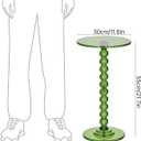 Acrylic Side Table, End Table Round Top with Solid Post for Living Room, Bedroom, Balcony, Easy Assembly (Pedestal, Green)