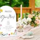 2 x Acrylic Wedding Signs Photo Guest Book Sign for Reception, 6x8" Floral Themed Arch Acrylic Table Decor, Love Is In Bloom & Baby In Bloom Decorations for Baby Shower Bridal Shower Engagement