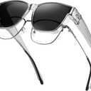 GEGURI Polarized Sunglasses Fit Over Glasses for Men Women, Oversized Square Sun Glasses UV400 Protection Shades