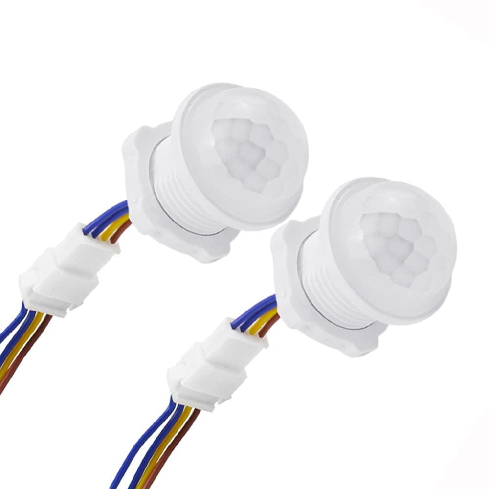 2Pack Motion Sensor Light Switch 100-240V 40W PIR Human Body Activated LED Sensors Home Smart Infrared Induction Detector Mini Wall Light Switch