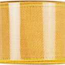 3 x HUIHUANG Yellow Burlap Wired Ribbon - 2.5 inch X 10 Yards Solid Wired Edge Jute Ribbon for Wreaths, Big Bows, Crafts, Swags, Outdoor Decoration