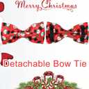 Christmas Dog Collar with Bow Tie, Christmas Collar for Puppy Girl Boy Dog or Cat, Bowtie Dog Collar with Durable Metal Buckle, Cute Pet Collar, L