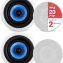 Pyle Home 2-Way In-Wall In-Ceiling Speaker System - Dual 8 Inch 300W Pair of Ceiling Wall Flush Mount Speakers w/ 1" Silk Dome Tweeter, Adjustable Treble Control - For Home Theater Entertainment PIC8E