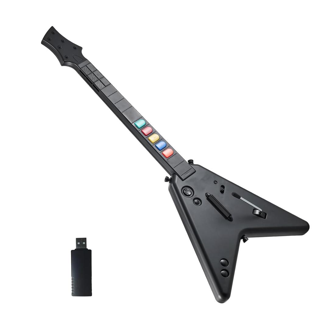 DOYO Wireless Gaming Guitar Controller for PS4, PS3, and PC, Fortnite Festival, Guitar Hero PS4 Games,Plug-and-Play USB Receiver