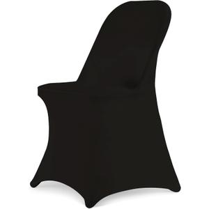 HAINARverS Folding Chair Covers for Wedding, 10pcs Stretch Spandex Washable Fabric Chair Cover, Decoration Chair Cover for Wedding, Party, Banquet, Birthday, Conference, Event(Black, 10 PCS)