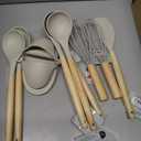 Set of 36 Silicone Utensils Set Wooden Cooking Home Kitchen Baking .