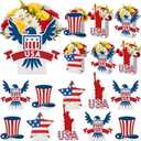 Hollowfly 12 Pcs 4th of July Table Centerpiece Gifts 250th Anniversary Patriotic Flower Vase Centerpiece Red White Blue USA Tables Decoration for Kitchen Home Independence Day Party Decor