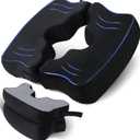 SAHEYER Bed Sore Cushions for Butt, Memory Foam Hemorrhoid Pressure Relief Pillow with Center Hole and Tailbone Cutout, for Long Sitting Coccyx, Sciatica, Postpartum, Pregnancy, After Surgery, Black