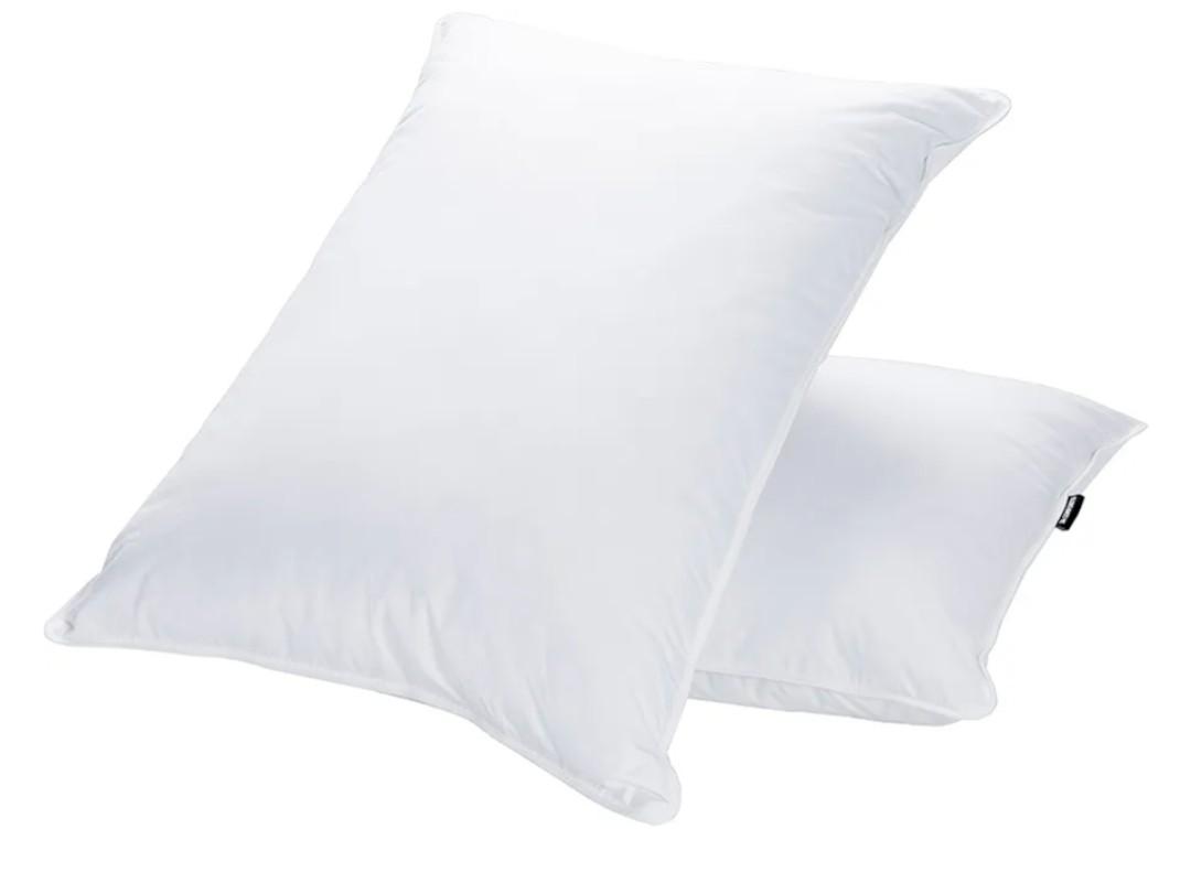 JA COMFORTS Goose Feather Down Bed Pillows for Sleeping(2 Packs)-Standard/Queen,High Fill Weight,Double-Layer Downproof Fabric Design,Goose Down Filling,600 Thread Count,Cotton Cover