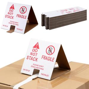 60 Pcs Do Not Stack Pallet Cones 8 x 8 x 7" Do Not Stack Cones Corrugated Cardboard, Red White Safe Shipping and Handling Alerts for Repository Loading Docks