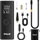 Tire Inflator Portable Air Compressor, Cordless 150PSI Tire Pump for Car, 2X Faster Inflation with LCD Dual Screen, LED Light, Auto Shut-off, 6000mAh Battery & 12V DC Power Cord