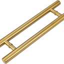 24-inch/304 Stainless Steel Sliding Barn Door Handle, H-Shaped Commercial Push-Pull Glass Long Door Handle Double-SidedModern Shower Door Handle,Gold (Gold, 24inch/60cm)