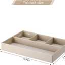 GORESE PU Leather Valet Tray, Stackable Jewelry Trays for Dresser, Drawer Nightstand Organizer Bedside Trays for Men Women, Entryway Desk Catchall Tray for Trinket, Key, Purse, Watch, Cologne, Beige