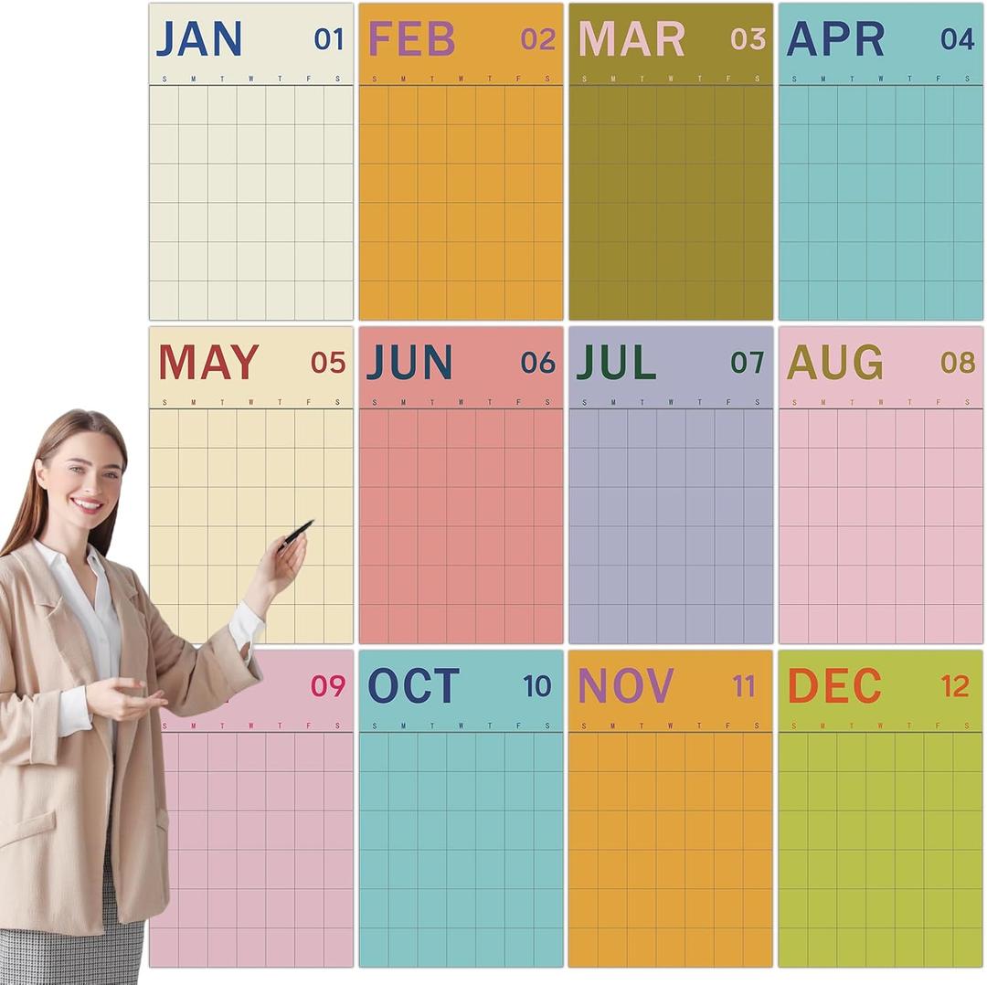 2026 Wall Calendar 12 Month Large Undated Monthly Vertical Wall Calendar 24" x 16" Yearly 2026 Big Monthly Planner for Office Home School Organizing Planning (Colorful)