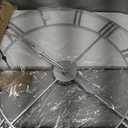 Large Wall Clock - 80cm/ 32 Inches, Silver, Non-Ticking, Battery Operated, Vintage Modern Wall Clock for Living Room, Bedroom, Office, Farmhouse Decor