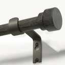 Black Walnut Wood Curtain Rods for Windows 66 to 120 1" Diameter Heavy Duty Window Curtain Rod Adjustable with Handmade Wood Grain Design for Living Room Bedroom Kitchen Farmhouse Outdoor