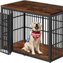 Lyromix 54" Dog Crate Furniture with Foldable Door, XXL Dog Crates for Large Dogs, Wooden Decorative Dog Cage Kennel Indoor End Table, Rustic Brown