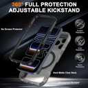 for iPhone 17 Pro Max Case with Magnetic Invisible Stand [Compatible with MagSafe] Military Drop Protection Shockproof Slim Translucent Skin-Touch Case Cover Black