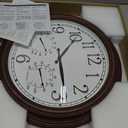 BESTIME Three-in-one Metal Wall Clock. Indoor, Outdoor, Thermometer, Hygrometer, Weather Resistant, Garden, Lanai. (Antique Red Copper, 18.5-Inch)