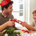 Melisheer Christmas Crackers, 12 Pack No Snap Christmas Party Favors with Snowflake Design, Xmas Poppers with Crown and Joke, Perfect for Christmas Gifts Xmas Table Holiday Party Supplies