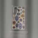 Compatible for Samsung Galaxy S24 & S25 Case Cute with Card Holder/Slim Slot Phone Cover for Women/Evil Eyes Collection Magical Religion Symbol Abstract Blue Yellow