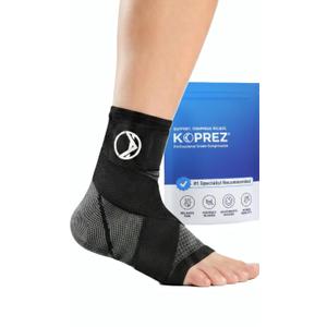 Koprez Plantar Fasciitis Sleeve - Plantar Fasciitis Relief, Plantar Fasciitis Socks, Ankle Compression Sleeve, Ankle Support for Women, Plantar Fasciitis Brace, Ankle Sleeve, Ankle Support Men (Large, Black)