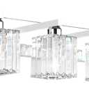 Aipsun Bathroom Vanity Light Fixtures 6 Light Chrome Vanity Light for Bathroom Crystal Vanity Lighting Fixtures (Exclude Bulb), 49 inch