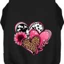 Discover Cozy Cotton Canine Wear: Soft, Lightweight, and Breathable Dog Shirt Vest with Eye-Catching Graphics (Hearts and Love), Keeping Your Furry Friend Comfy! Black, 4XL-(50~90lb) | Back(~25.6"))