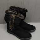 Vepose Women's Winter Snow Boots Fur Mid Calf Warm Suede Fuzzy Shoes 9.5