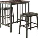 Homelegance 5106BK 3-Piece Bi-Cast Vinyl Dining Set, Dark Brown, unspecified