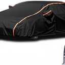 Lightweight Outdoor Hatchback Car Cover UV Rain Snow Protection Full Exterior Cover Waterproof All Weather FIT Hatchback Golf GTI VW Beetle Toyota Matrix Under 179" (Size 12: Hatchback (Up To 178"), Black(Air Pro))