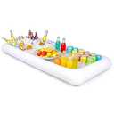 Novelty Place Inflatable Ice Serving Tray Buffet Bar with Drain Plug - Salad Food & Drinks Inflatable Cooler for Party Picnic and Camping (Pack of 1)