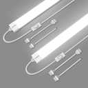 5000K LED Ceiling Light Fixture, 2FT with Plug Linkable, 2PCS Waterproof LED Tube Light Under Cabinet Lighting,Closet Light 18W for Garage Kitchen Bathroom Workbench and Office, 2 FT - 2 Pack