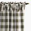 THE ART BOX Farmhouse Buffalo Plaid Check Tartan Curtains, Light Filtering Window Drapes for Living Room & Bedroom, Woven Plaid Pattern with Bow Tie Top, 2 Panels, 42" x 63", Green