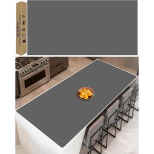 84''x24''(210cmx60cm) Extra Large Silicone Mat for Kitchen Counter, Heat Resistant Countertop Protector, Non-Slip Waterproof Kitchen Island Mat, Easy to Clean, Dark Gray