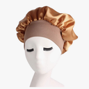Bonnet Satin Bonnet for Curly Hair Sleeping Black Women, with Elastic Soft Band Bonnet for Curly Dreadlock Braid Hair,  Pack 4 (gold, purple, pink, black)