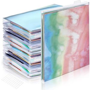 40 Set 12 x 12 Scrapbook Paper Storage Organizer Clear Top Loading Files Plastic Holder with Customizable Tabs for Holding Vinyl Paper Scrapbook Photos