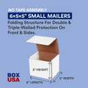 BOX USA Shipping Boxes Small 6"L x 5"W x 5"H, 50-Pack | Corrugated Cardboard Box Mailer for Packing, Moving and Storage 655