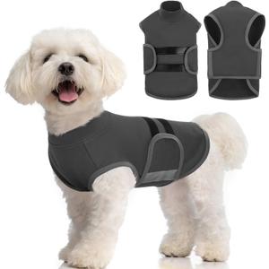 MIGOHI Dog Anxiety Relief Coat,Comfort Anxiety Vest for Dogs,Adjustable Dog Anxiety Calming Wrap for Fireworks,Thunderstorm,Travel,Separation,Anxiety Jacket for Medium Dogs,M,Gray (Medium(Chest:20"-24.4"))
